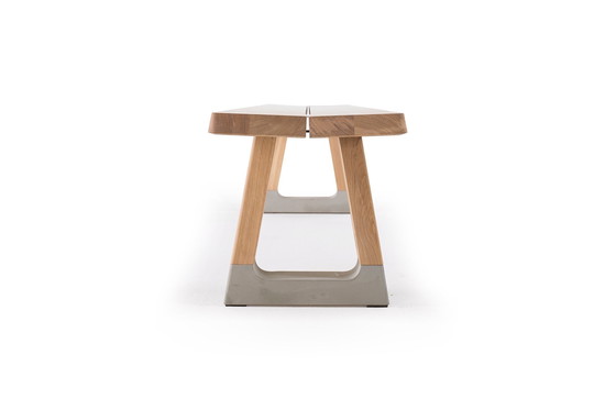 Image 1 of Arco Base Table 100X240Cm In Solid Oak Concrete Natural