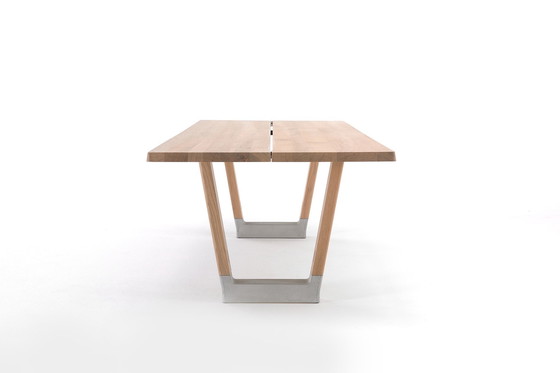 Image 1 of Arco Base Table 100X240Cm In Solid Oak Concrete Natural