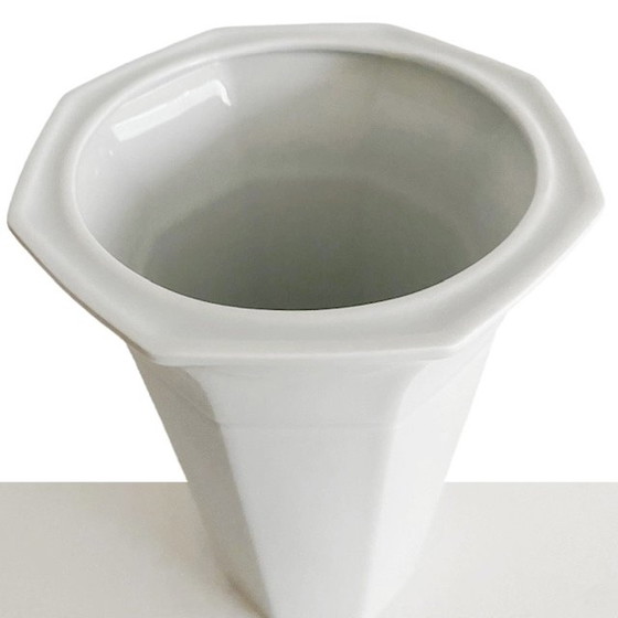 Image 1 of Vaso vintage ottagonale in porcellana di Limoges bianco