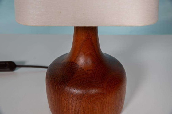 Image 1 of Japandi Danish design table lamp teak, sixties table lamp