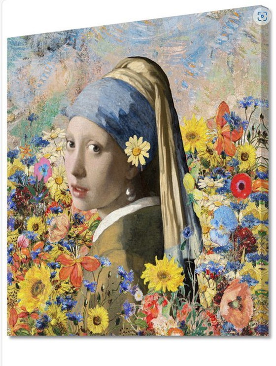 Image 1 of J.Vermeer ----Girl With Flowers (Compilation)