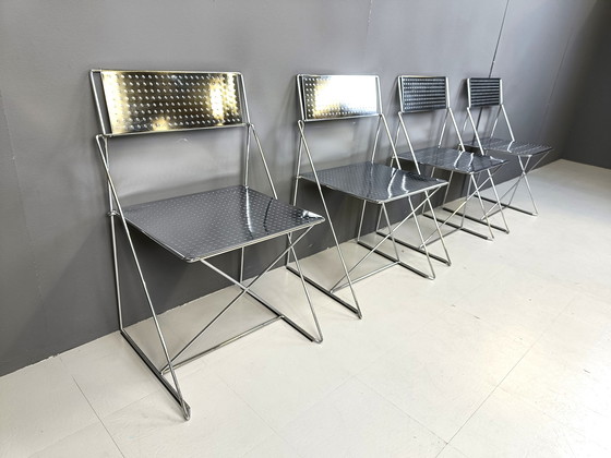 Image 1 of X-Line Chairs By Niels Jorgen Haugesen For Magis, 1977, Set Of 4