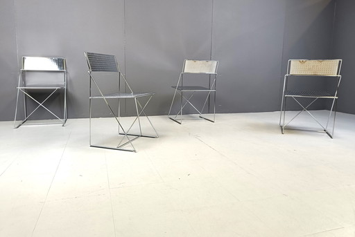 X-Line Chairs By Niels Jorgen Haugesen For Magis, 1977, Set Of 4