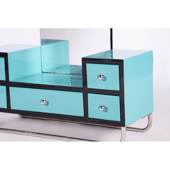 Image 1 of Toletta vintage in legno laccato, acciaio cromato, specchio e vetro, Cecoslovacchia 1930