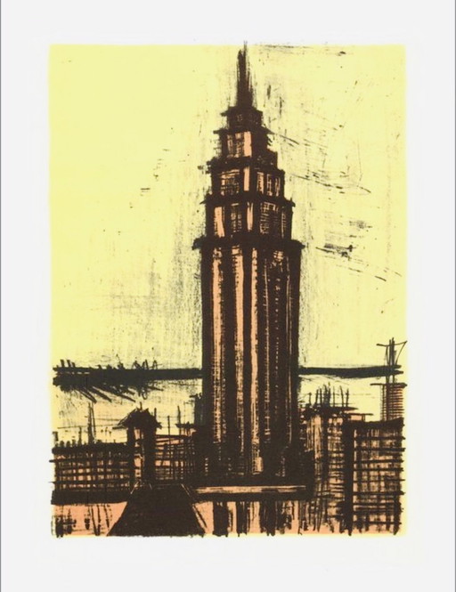 Bernard Buffet, "New York, 1965" Opening Promotion! Color Lithography.