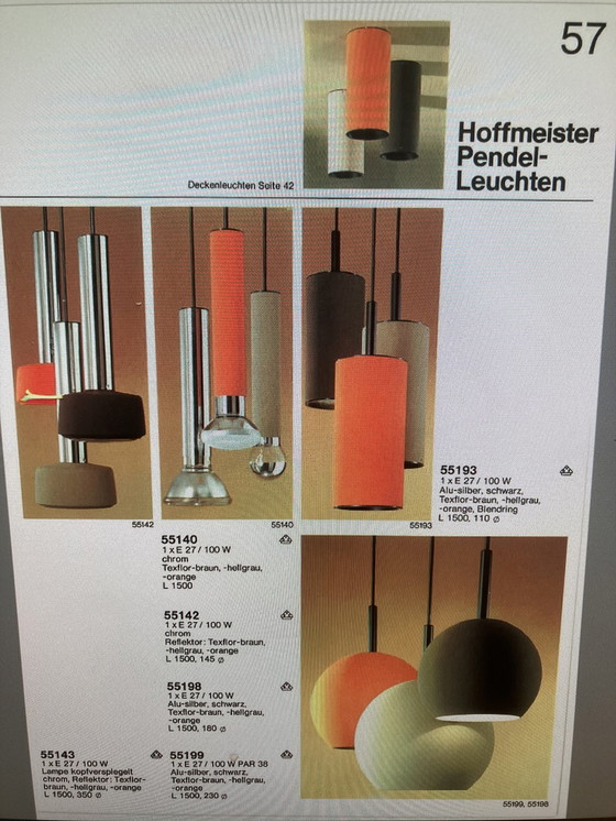 Image 1 of 4x Hoffmeister Leuchten pendant lamps