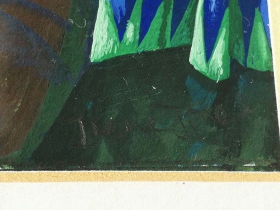 Image 1 of Gouache Work By Irene Jones 1980S