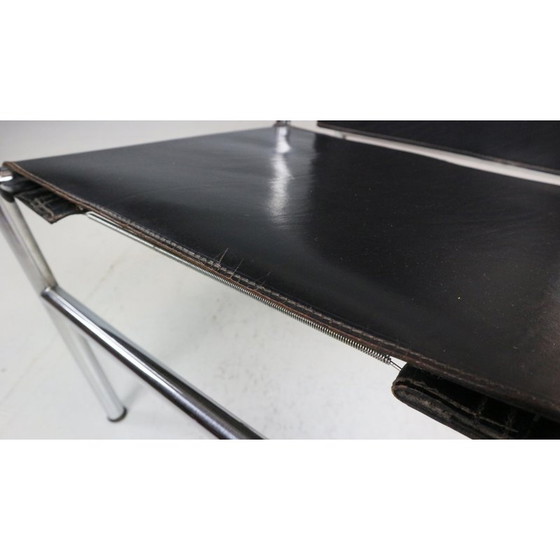 Image 1 of Vintage LC1 armchair in black leather and chrome steel by Le Corbusier for Cassina, Italy 1970