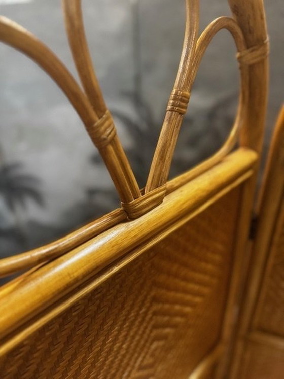 Image 1 of Vintage Room Screen / Room Divider Rattan Cane Bamboo
