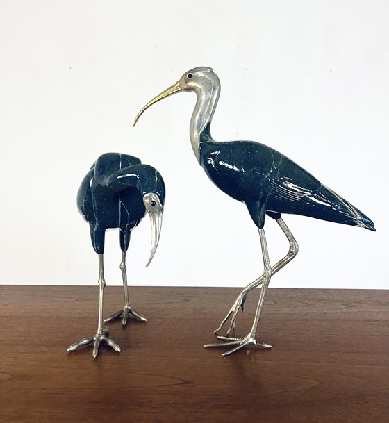 Image 1 of Set Ibises In Nickel & Ceramic