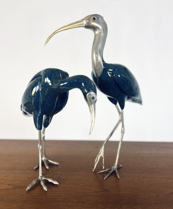 Image 1 of Set Ibises In Nickel & Ceramic