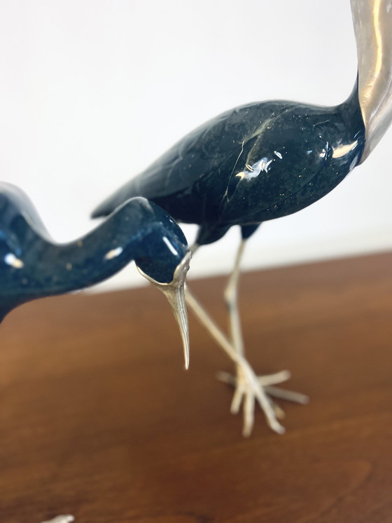 Image 1 of Set Ibises In Nickel & Ceramic