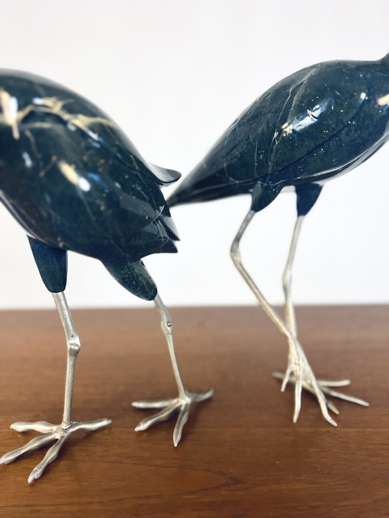 Image 1 of Set Ibises In Nickel & Ceramic