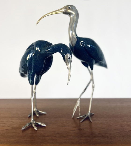 Image 1 of Set Ibises In Nickel & Ceramic