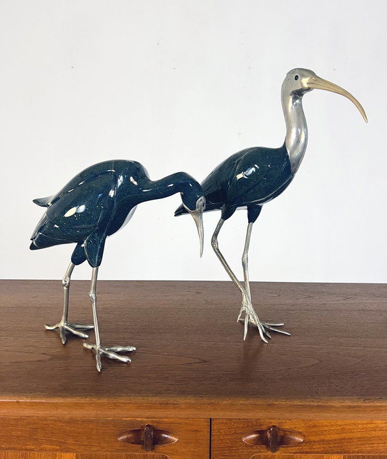 Image 1 of Set Ibises In Nickel & Ceramic