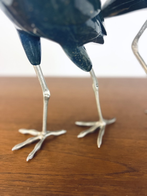 Image 1 of Set Ibises In Nickel & Ceramic