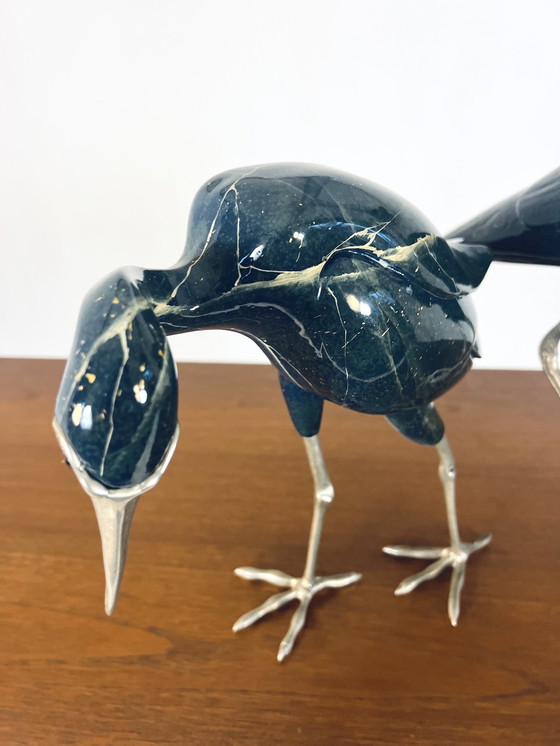 Image 1 of Set Ibises In Nickel & Ceramic