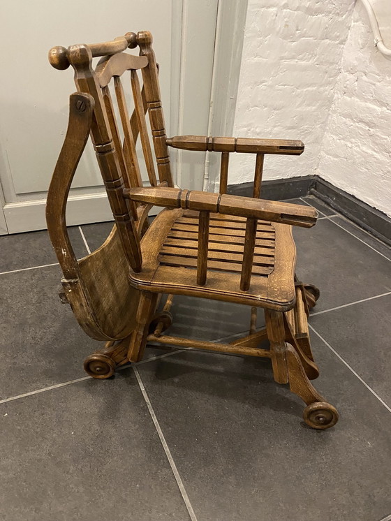 Image 1 of Antique Wooden Modular Baby High Chair