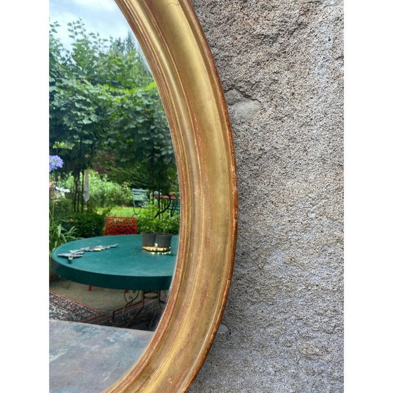 Image 1 of Vintage gilded oval mirror