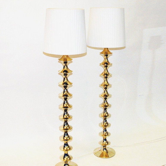 Image 1 of Pair of vintage brass floor lamps by Elit AB, Sweden 1960