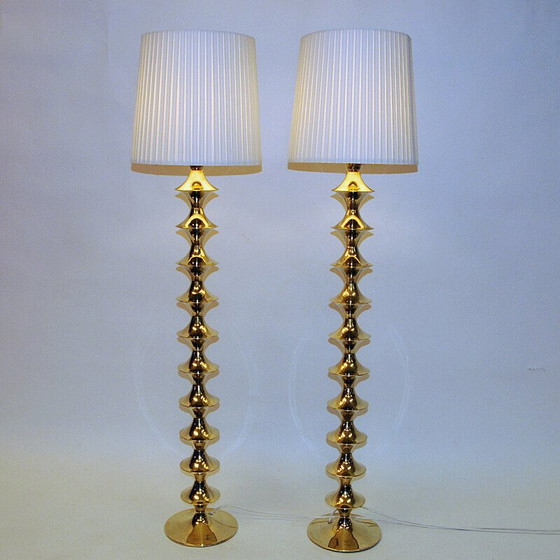 Image 1 of Pair of vintage brass floor lamps by Elit AB, Sweden 1960