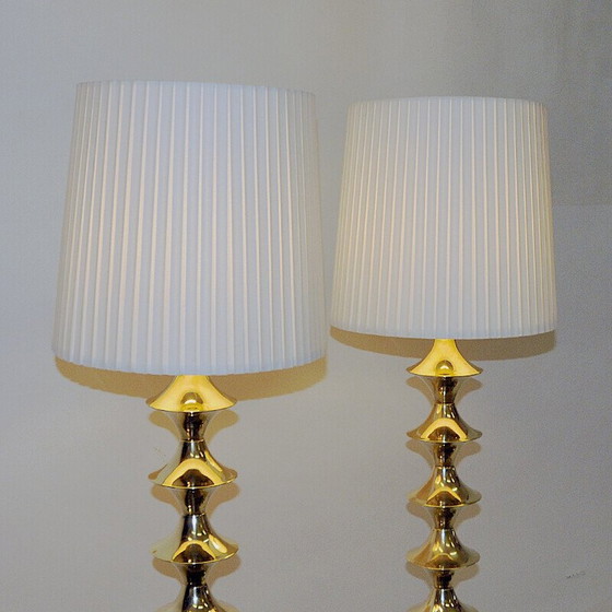 Image 1 of Pair of vintage brass floor lamps by Elit AB, Sweden 1960