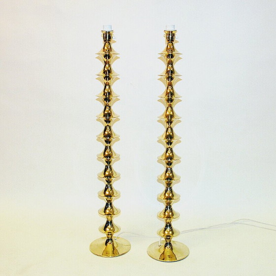 Image 1 of Pair of vintage brass floor lamps by Elit AB, Sweden 1960