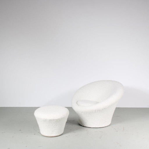 Pierre Paulin "Mushroom" Chair with Stool for Artifort, Netherlands 1960