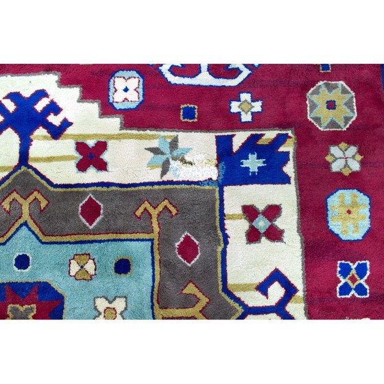 Image 1 of Hand-knotted vintage Kazak rug with geometric patterns, 1960