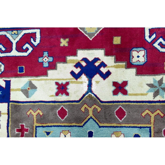 Image 1 of Hand-knotted vintage Kazak rug with geometric patterns, 1960