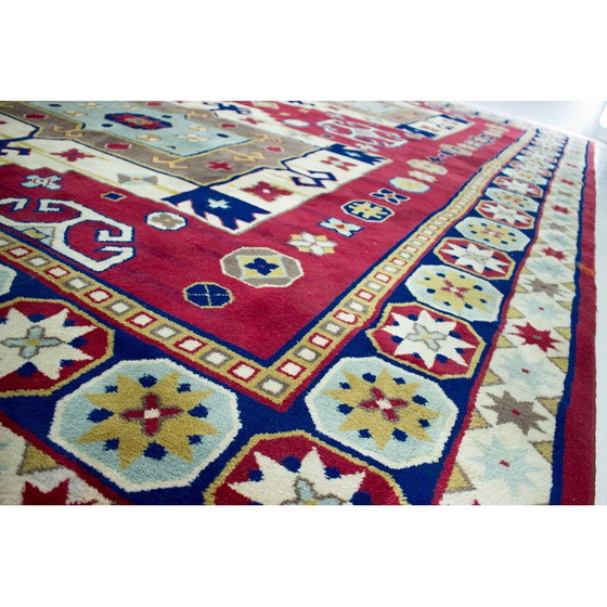 Image 1 of Hand-knotted vintage Kazak rug with geometric patterns, 1960