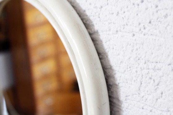 Image 1 of Vintage white rattan mirror