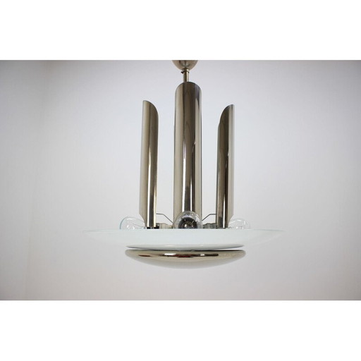 Vintage chrome bauhaus hanging lamp, 1930