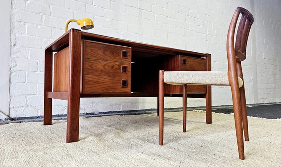 Image 1 of H P Hansen Desk 60S Mid - Century Vintage Office Desk Office Teak