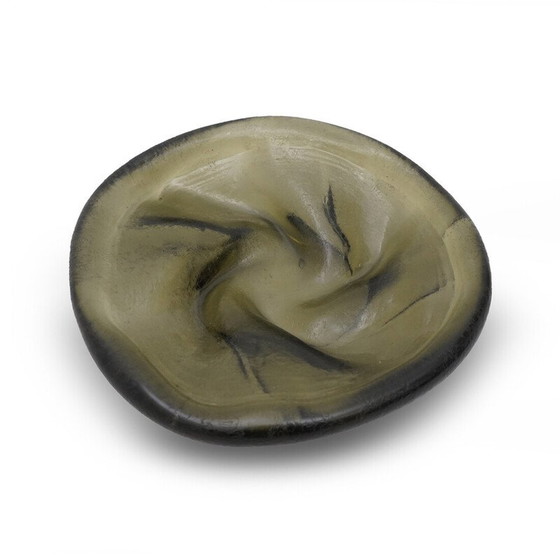 Image 1 of Vassoio tascabile vintage in vetro di Murano corroso, Italia 1960