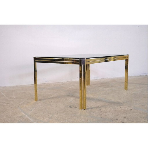 Vintage chrome and glass Italian coffee table, 1970s