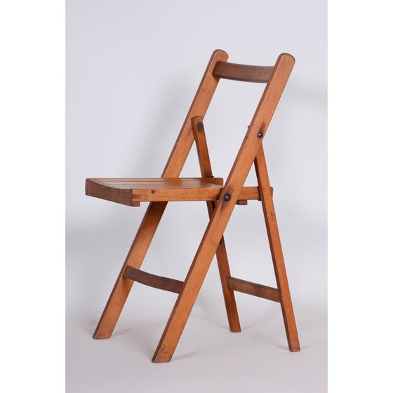 Image 1 of Conjunto de tres sillas de madera de haya de mediados de siglo, década de 1950