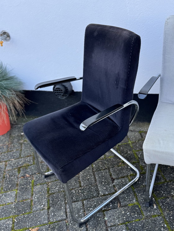 Image 1 of Pair Of Tubular Steel Arm Chairs