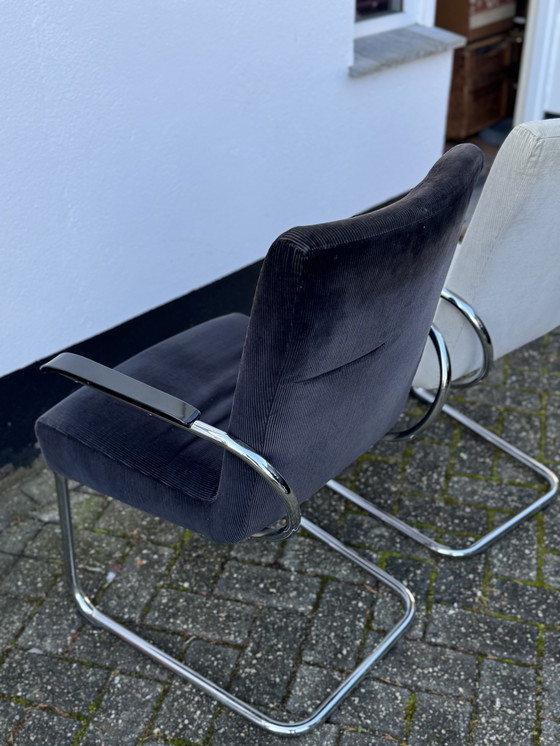 Image 1 of Pair Of Tubular Steel Arm Chairs