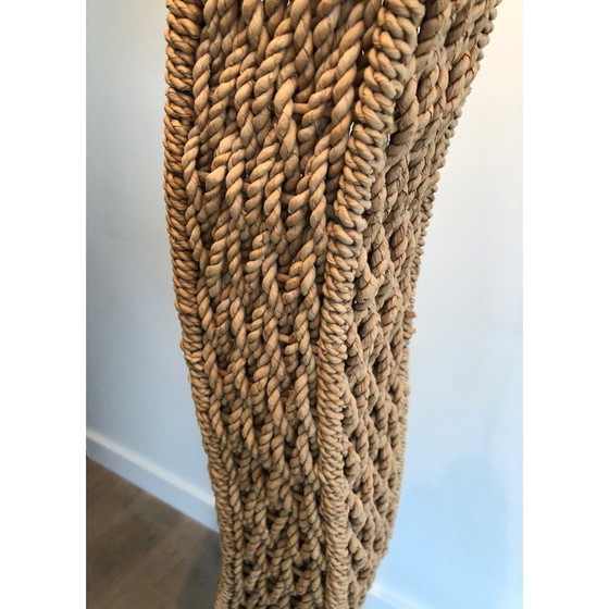 Image 1 of Lampada da terra vintage in corda su base in metallo, 1980