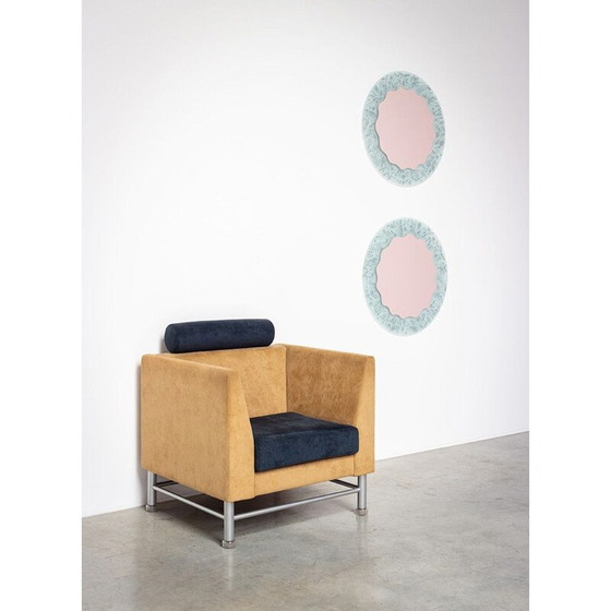 Image 1 of Pair Of vintage Mirrors Micro Ugo La Pietra Macro Postmodernism 1980