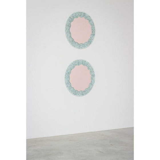 Image 1 of Pair Of vintage Mirrors Micro Ugo La Pietra Macro Postmodernism 1980