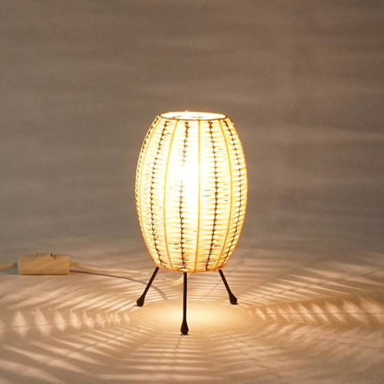 Image 1 of Mid Century Lampe de table tressée