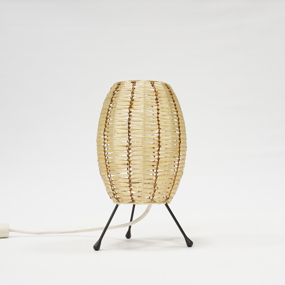 Image 1 of Mid Century Lampe de table tressée