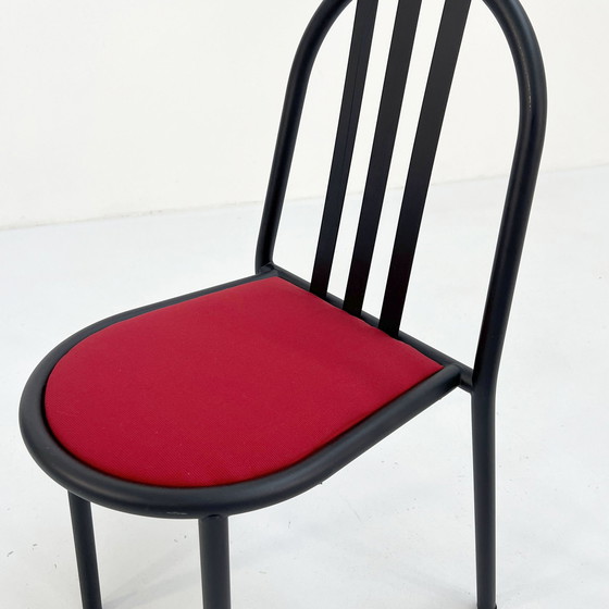 Image 1 of 4 No.222 Chairs With Red Seating By Robert Mallet-Stevens For Pallucco, 1980S