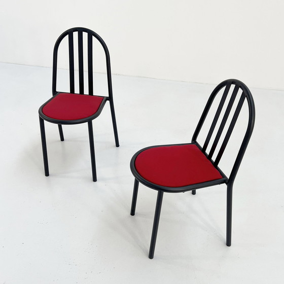 Image 1 of 4 No.222 Chairs With Red Seating By Robert Mallet-Stevens For Pallucco, 1980S