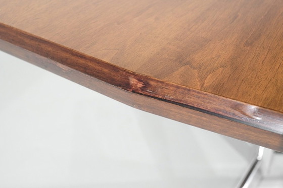 Image 1 of Wooden Conference Table With Metal Frame, Italy 1970s.