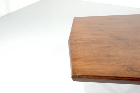 Image 1 of Wooden Conference Table With Metal Frame, Italy 1970s.