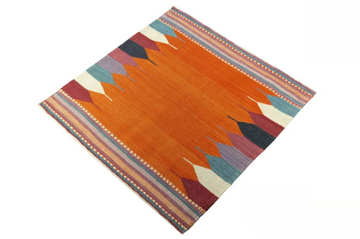 Hand-woven designer kilim Fars - New - 90 X 87 Cm