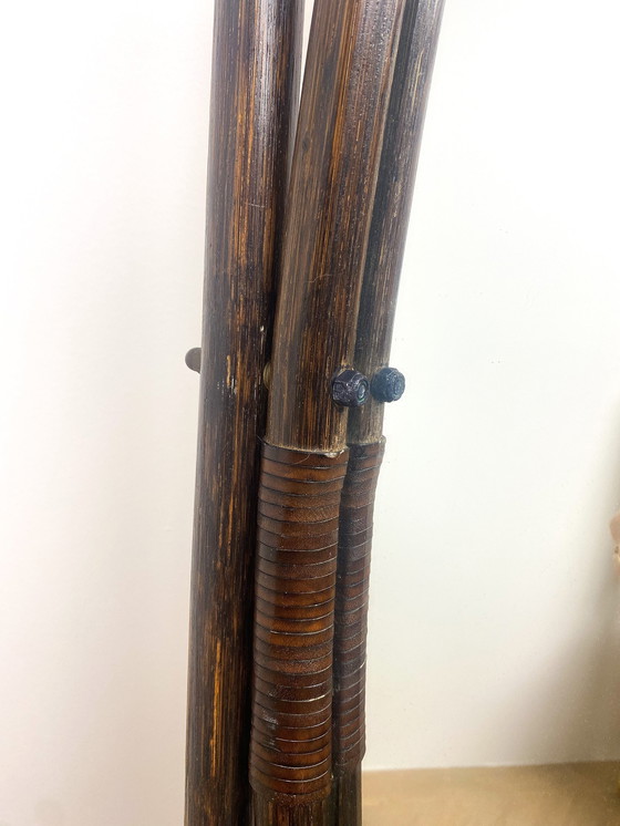 Image 1 of Specchio a figura intera vintage in rattan Manou Thonet 